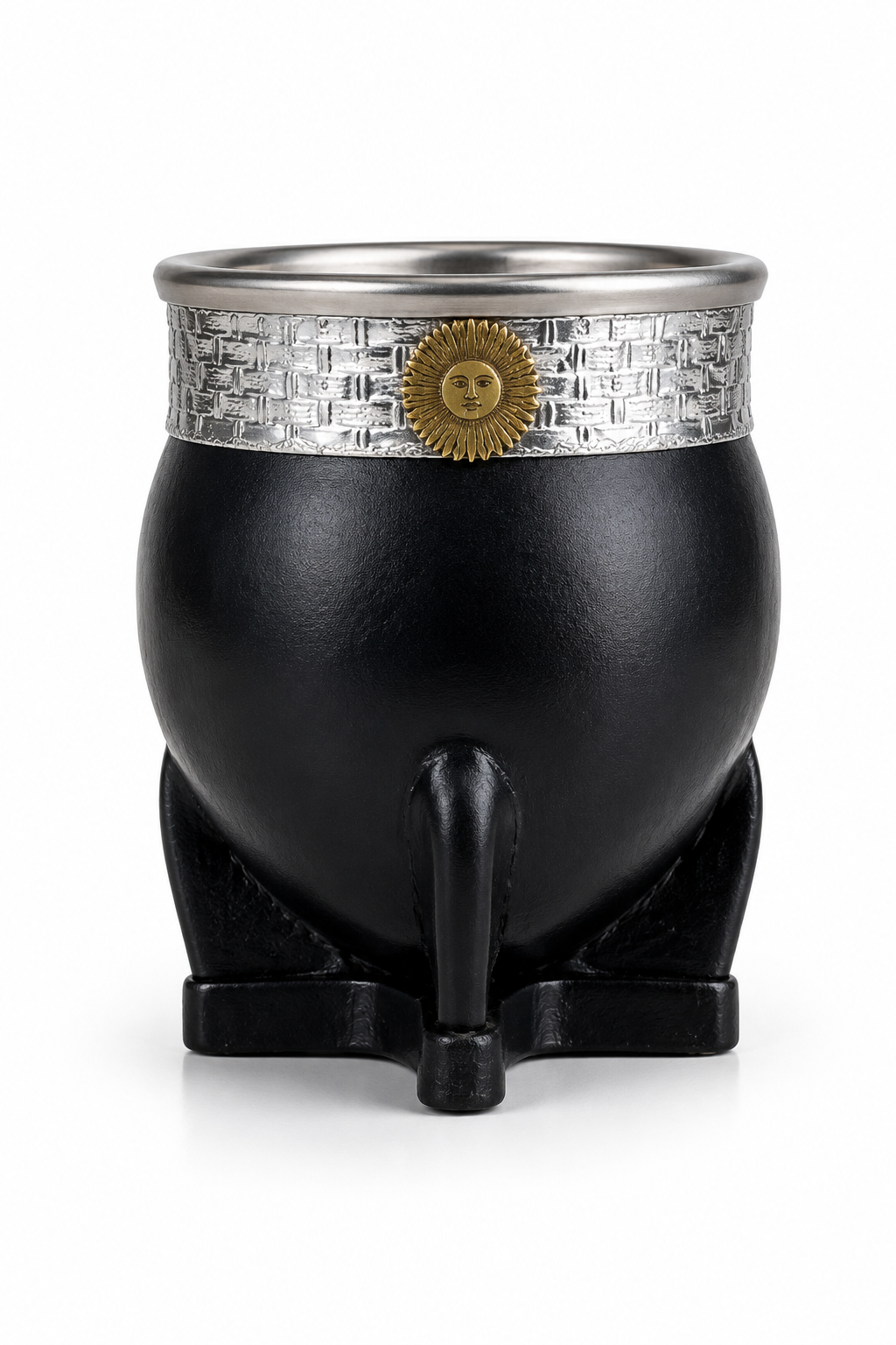 Terrava Black Leather Imperial Mate Cup | Handmade Argentine Mate & Bombilla