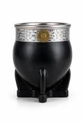 Terrava Black Leather Imperial Mate Cup | Handmade Argentine Mate & Bombilla