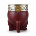 Terrava Red Leather Imperial Mate Cup | Handmade Argentine Mate & Bombilla